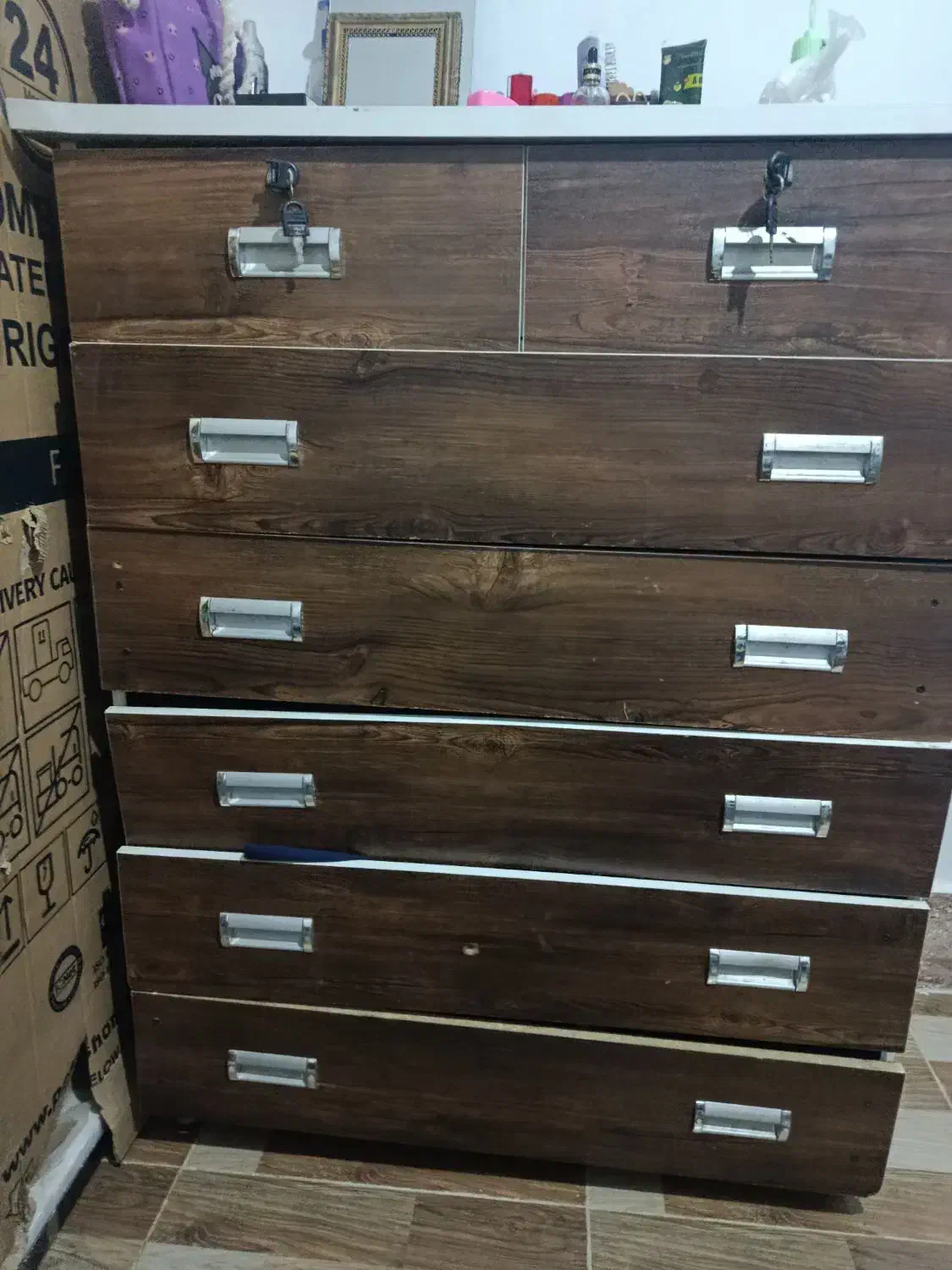 تخت خواب دونفره همراه تشک و دراور|تشک تختخواب|زابل, |دیوار