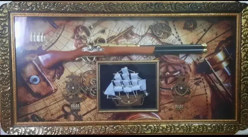 تابلو تپانچه چوبی برجسته.بندرلنگه|تابلو، نقاشی، عکس|بندرلنگه, |دیوار