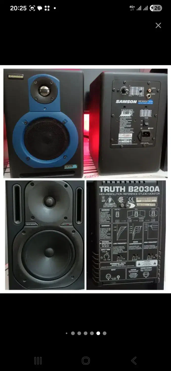 اسپیکر مانیتورینگ و ساب مانیتورینگ حرفه ای|آلات موسیقی|تهران, شهرک رضویه|دیوار