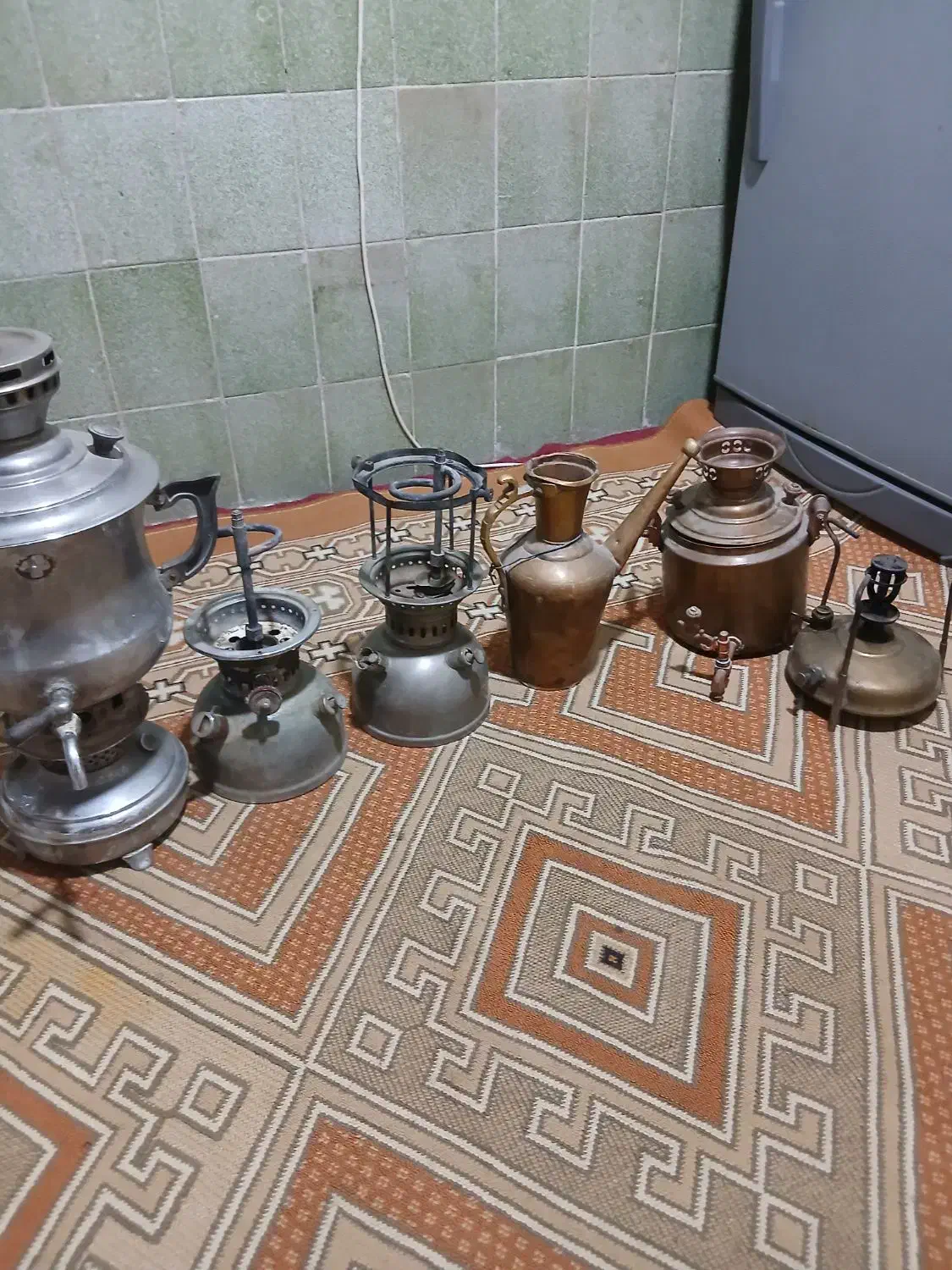 چراغ نفتی وسماور نفتی قدیمی|کلکسیون اشیاء عتیقه|مشهد, پنجتن|دیوار