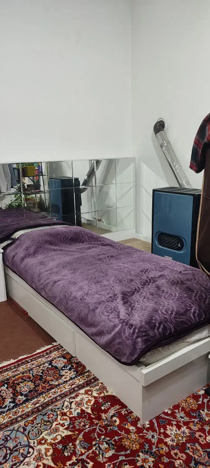 تختخواب دو نفره همراه دراور|تخت و سرویس خواب|شیروان (خراسان), |دیوار