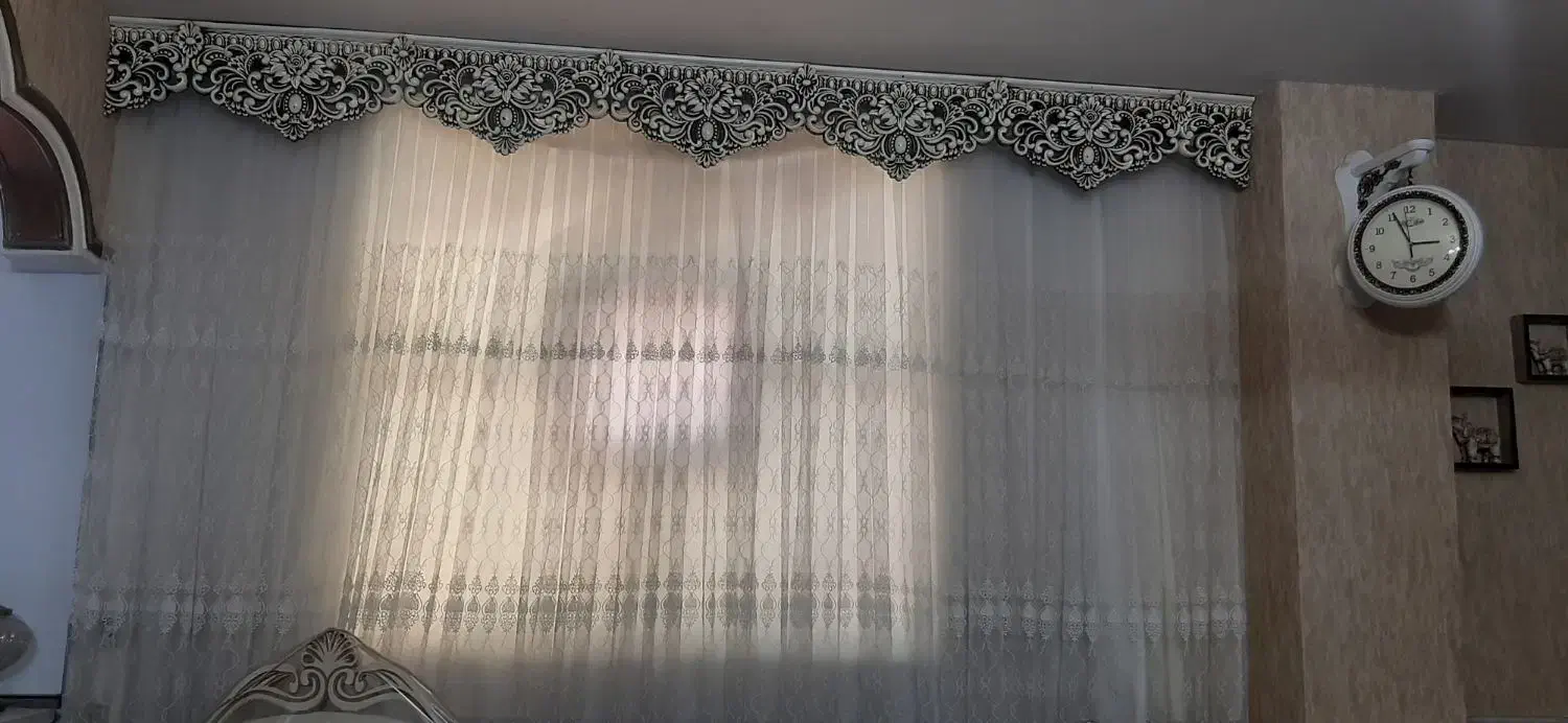 پرده گیپور سفید ۳در۳ سالم|پرده، رانر، رومیزی|سمنان, |دیوار