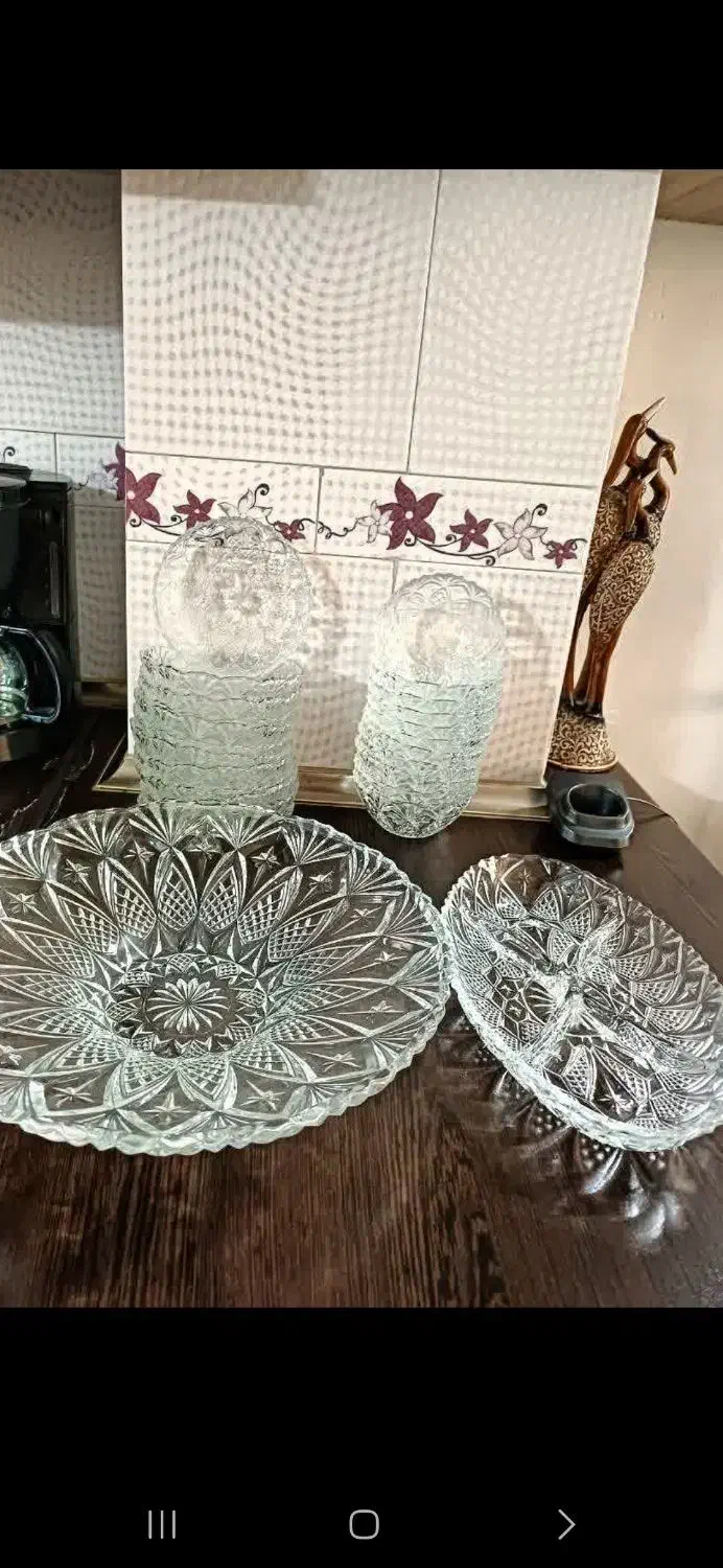 ۲۸پارچه بلور کریستال آناناسی|ظروف سرو و پذیرایی|اصفهان, دهنو|دیوار