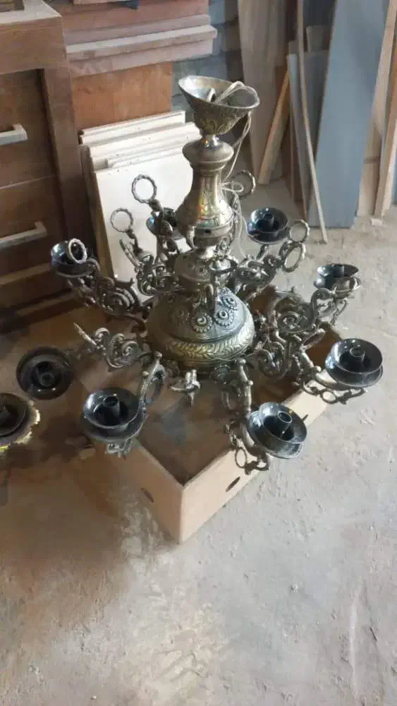 لوستر برنج ۸ شاخه|لوستر و چراغ آویز|خمینی‌شهر, |دیوار