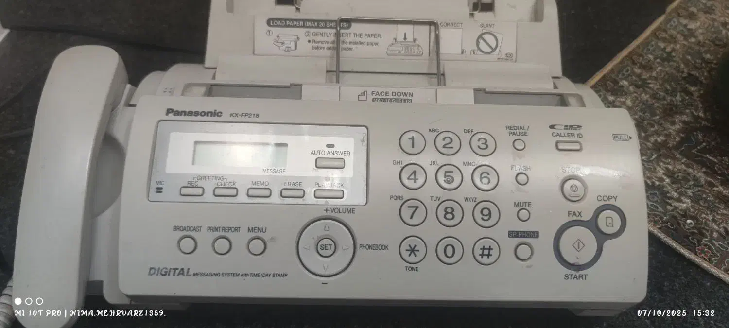 فاکس پاناسونیک مدل 218اورجینال مالزی|پرینتر، اسکنر، کپی، فکس|شیراز, شهرک بهشتی|دیوار