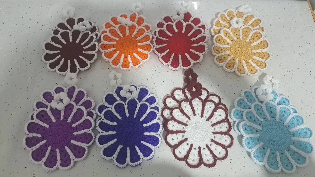 دستگیره بافتنی تزیین آشپزخونه|صنایع دستی و سایر لوازم تزئینی|بیجار, |دیوار