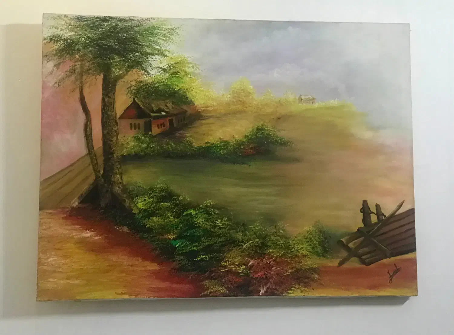 تابلو نقاشی منظره|تابلو، نقاشی، عکس|قم, زنبیل آباد|دیوار