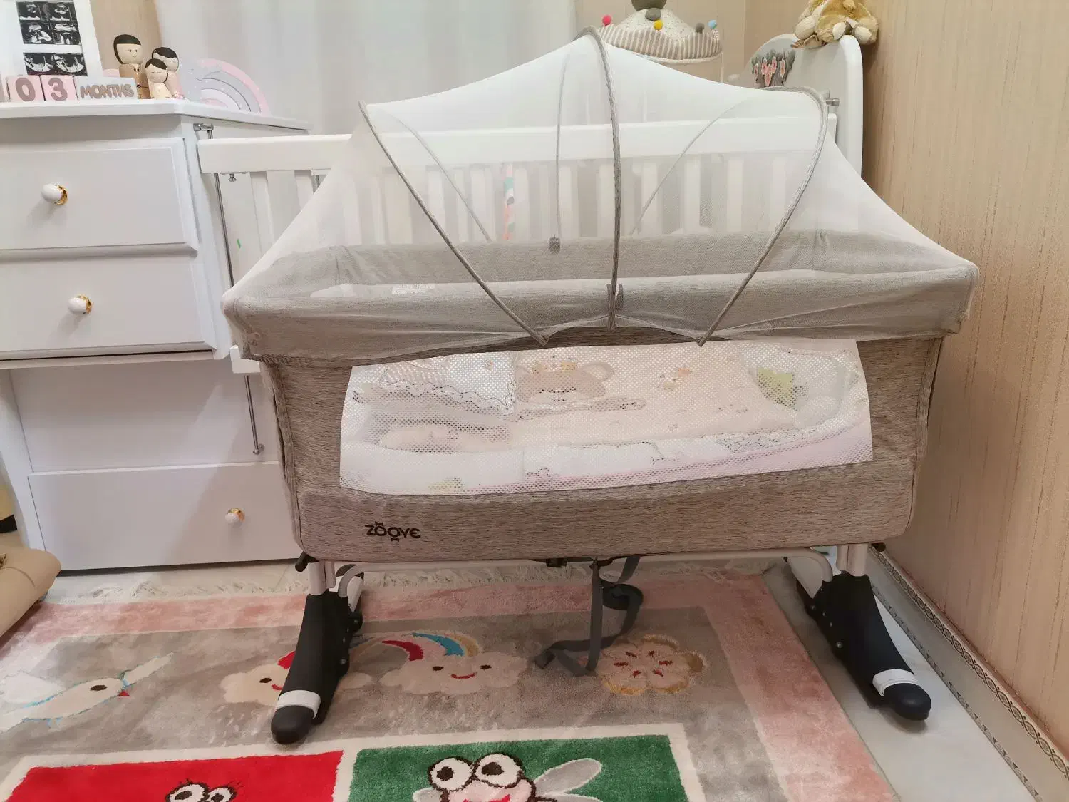 تخت گهواره ای کنار مادر کاملا نو با تخفیف|تخت و سرویس خواب|آمل, |دیوار