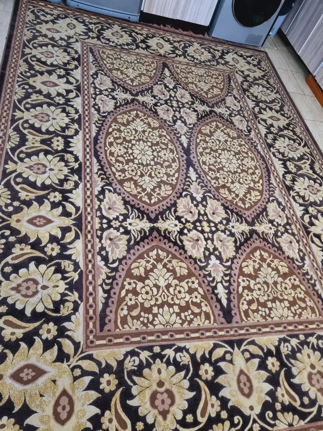 فرش  ۹ متری کرم قهوه ای|فرش|ساری, |دیوار