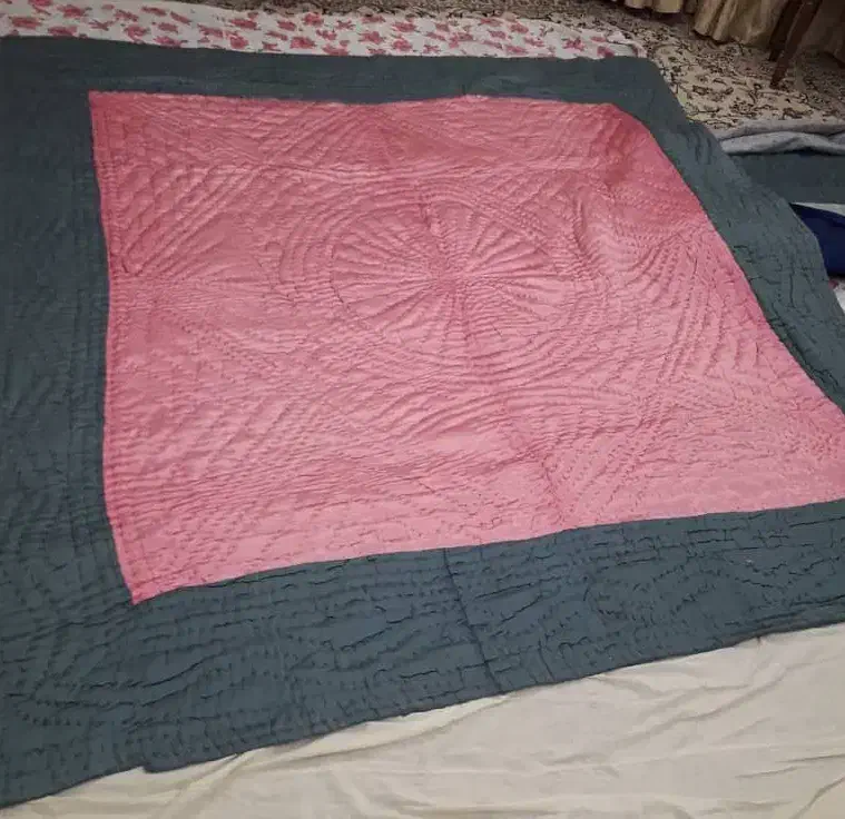 لحاف دست دوز روکش ساتن  ، پنبه قوزه ،نو|رختخواب، بالش، پتو|تهران, دردشت|دیوار