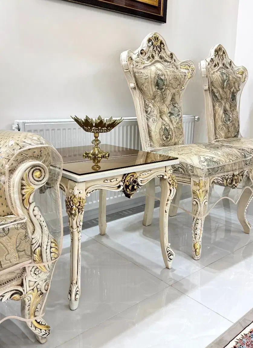 مبلمان استیل سلطنتی ۹نفره شرکتی|مبلمان خانگی و میز عسلی|همدان, |دیوار