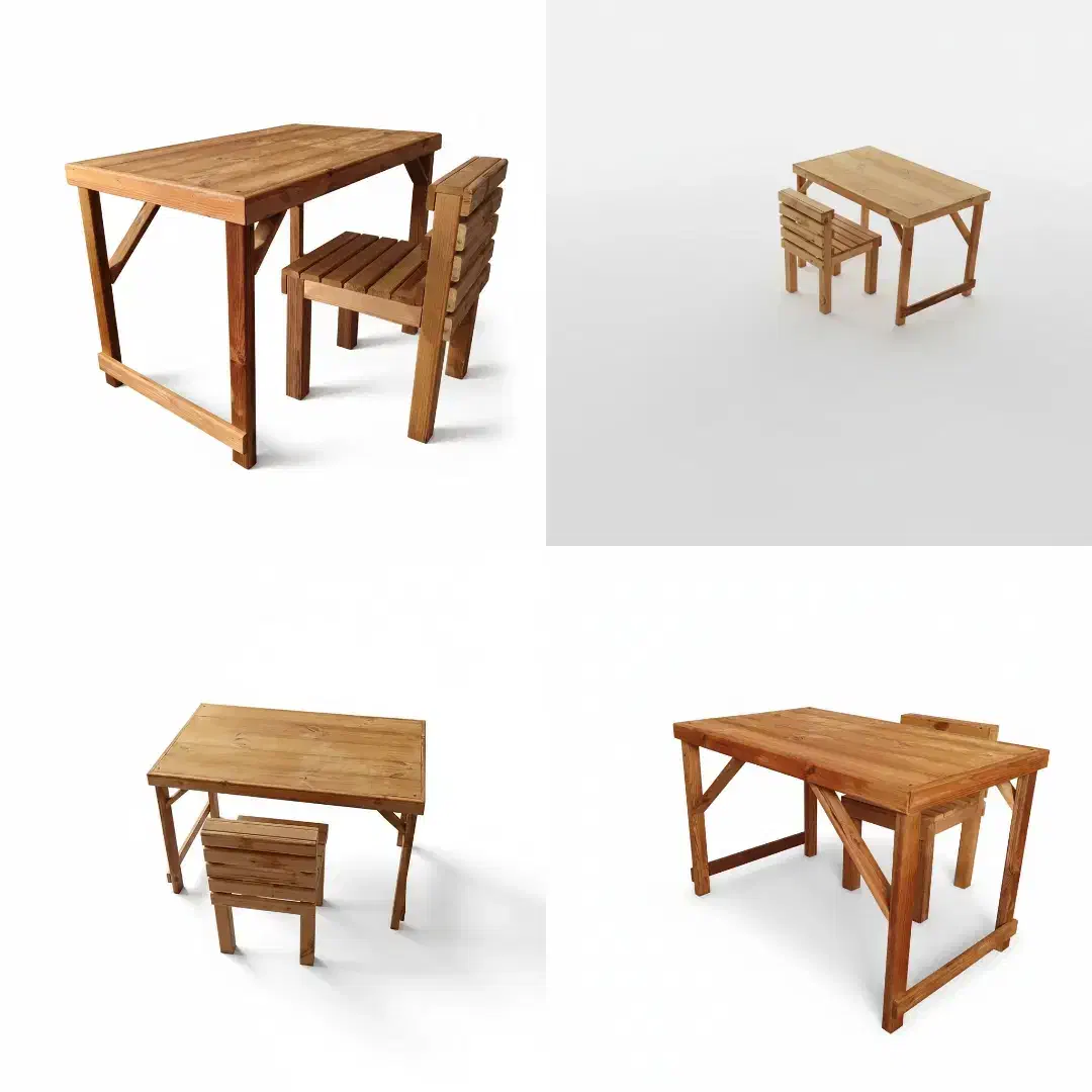 میز و صندلی چوبی تحریر بچه|اسباب و اثاث بچه|آمل, |دیوار