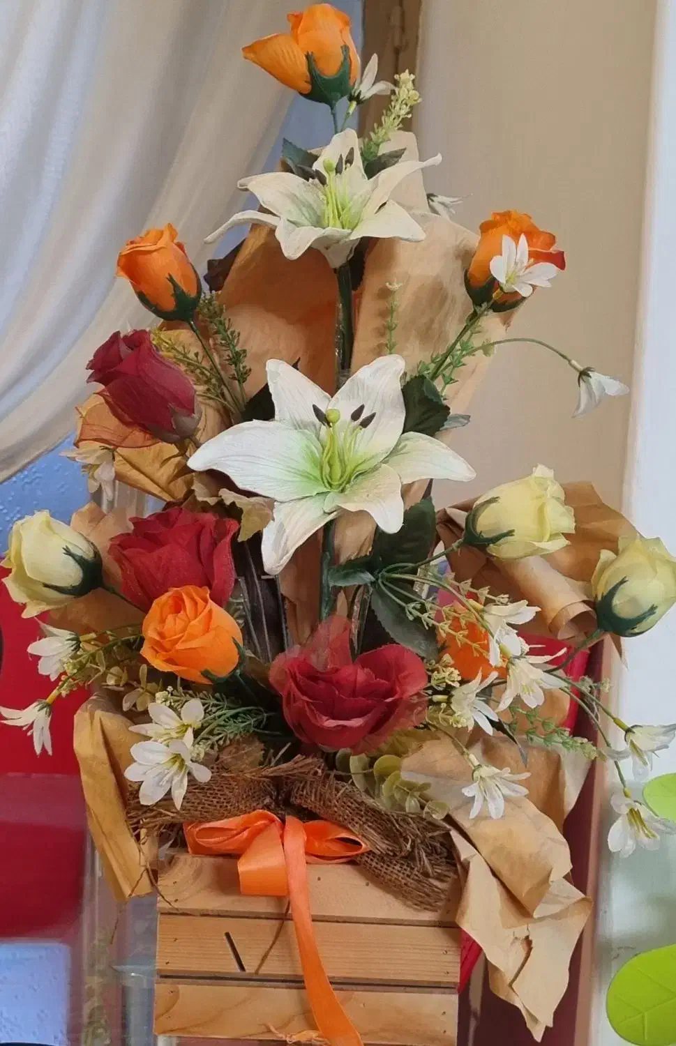 گل مصنوعی با پایه چوب|گل مصنوعی|سنندج, |دیوار