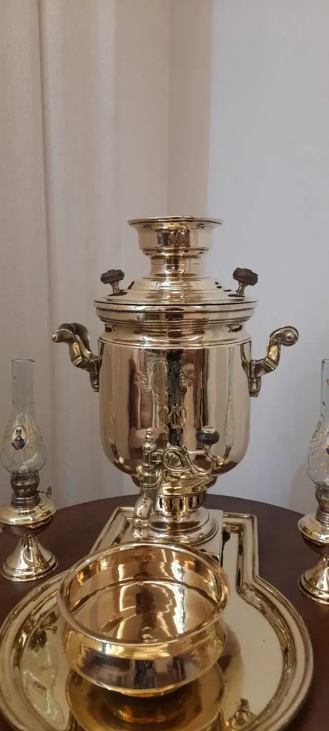 سماور  زغالی صد ساله نیکلایی روسیه نوع|سماور، چای‌ساز، قهوه‌ساز|اردبیل, |دیوار