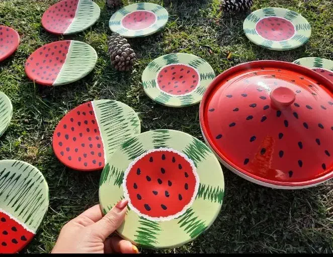 پیش دستی یلدایی هندونه|ظروف سرو و پذیرایی|رشت, هلال احمر|دیوار