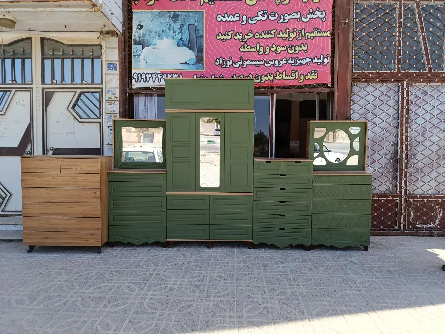 کمد دراور میز آرایش سبز چمنی تمام چک|جاکفشی، کمد، دراور|زنجان, |دیوار