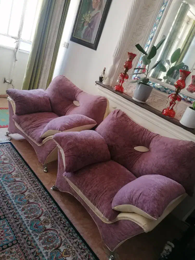 مبل راحتی تمیز ۷ نفره و ۵ نفره پارچه‌ای|مبلمان خانگی و میز عسلی|شیراز, قلات|دیوار