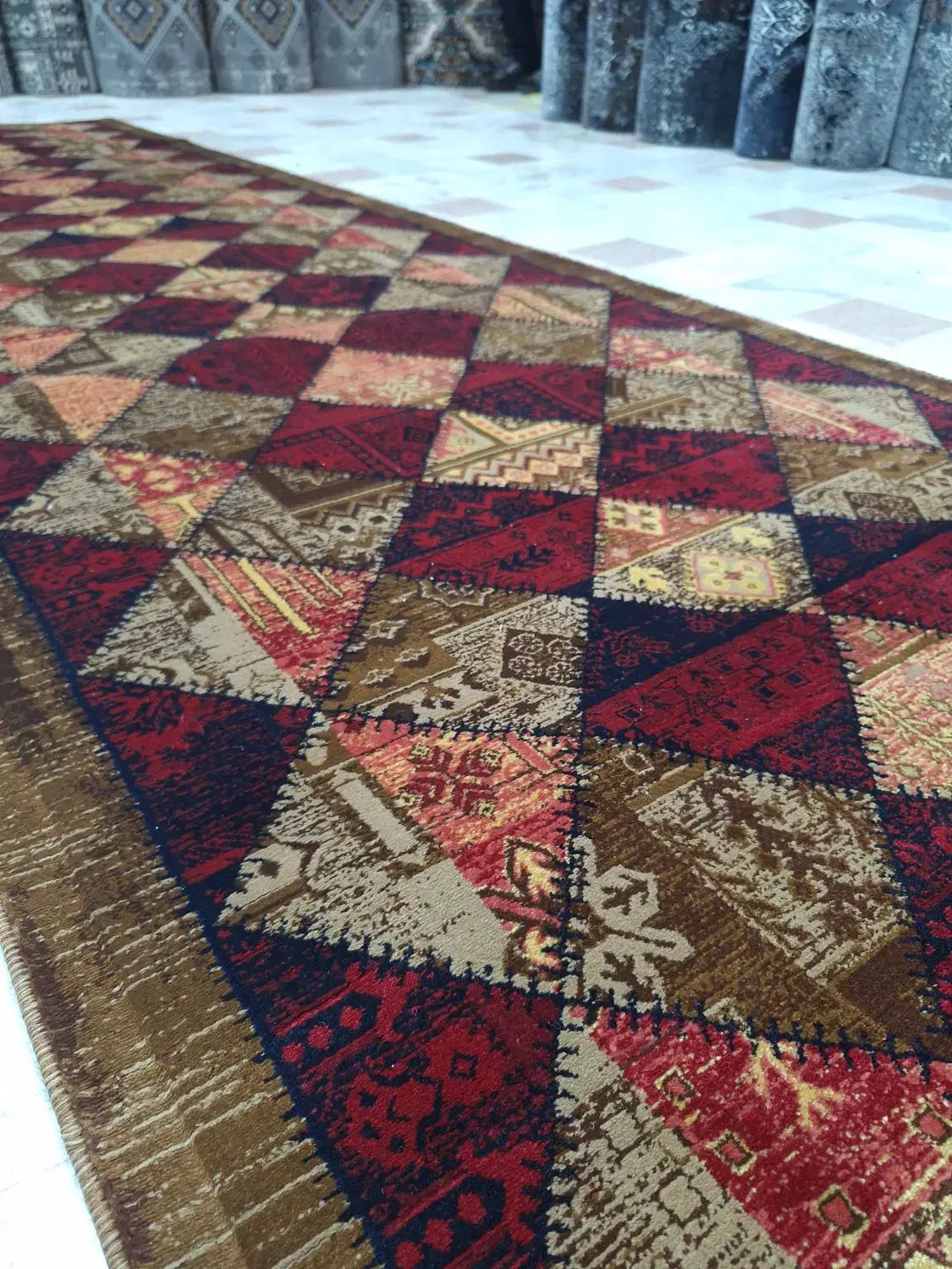 لاکی خشتی/کناره خشتی/جدیدترین کناره/جزئی|فرش|قم, امامزاده ابراهیم|دیوار