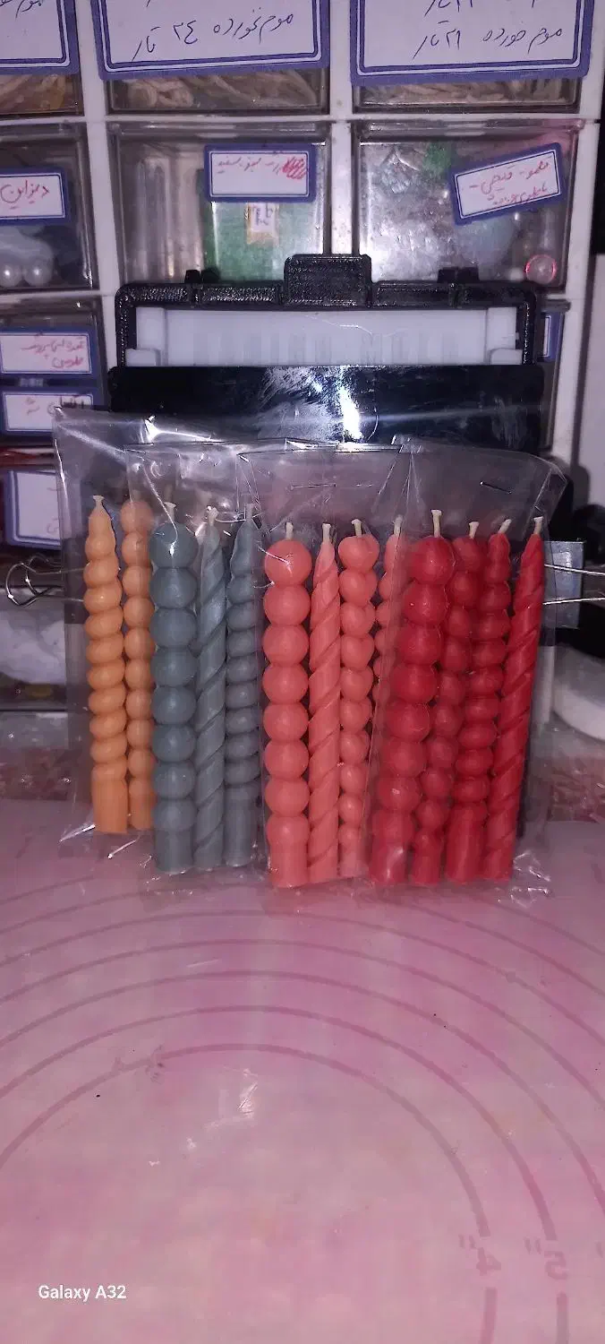 شمع قلمی پک ۴ عددی طرح دار|صنایع دستی و سایر لوازم تزئینی|بندرعباس, |دیوار