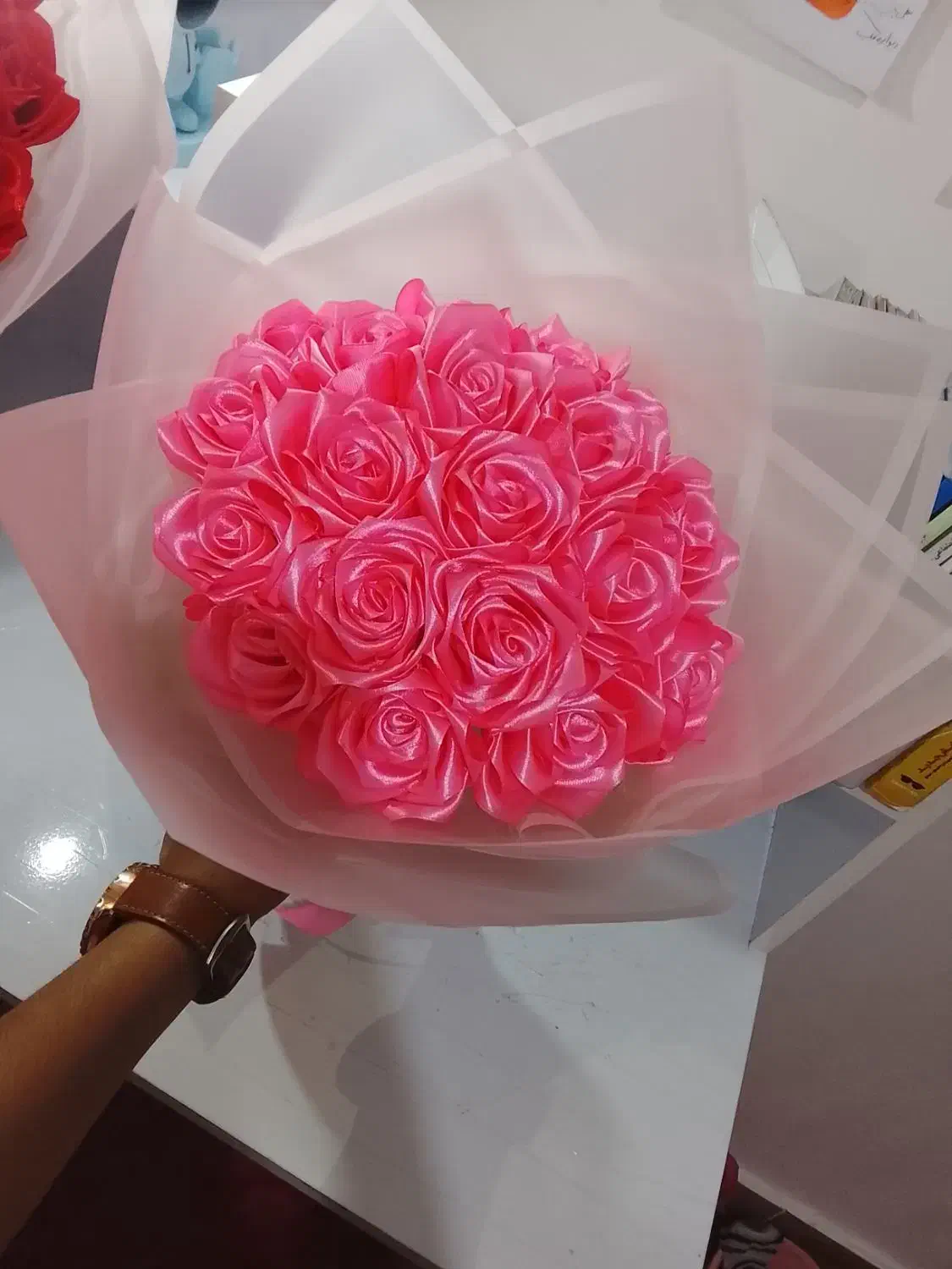 دسته گل روبانی|گل مصنوعی|خرم‌آباد, |دیوار