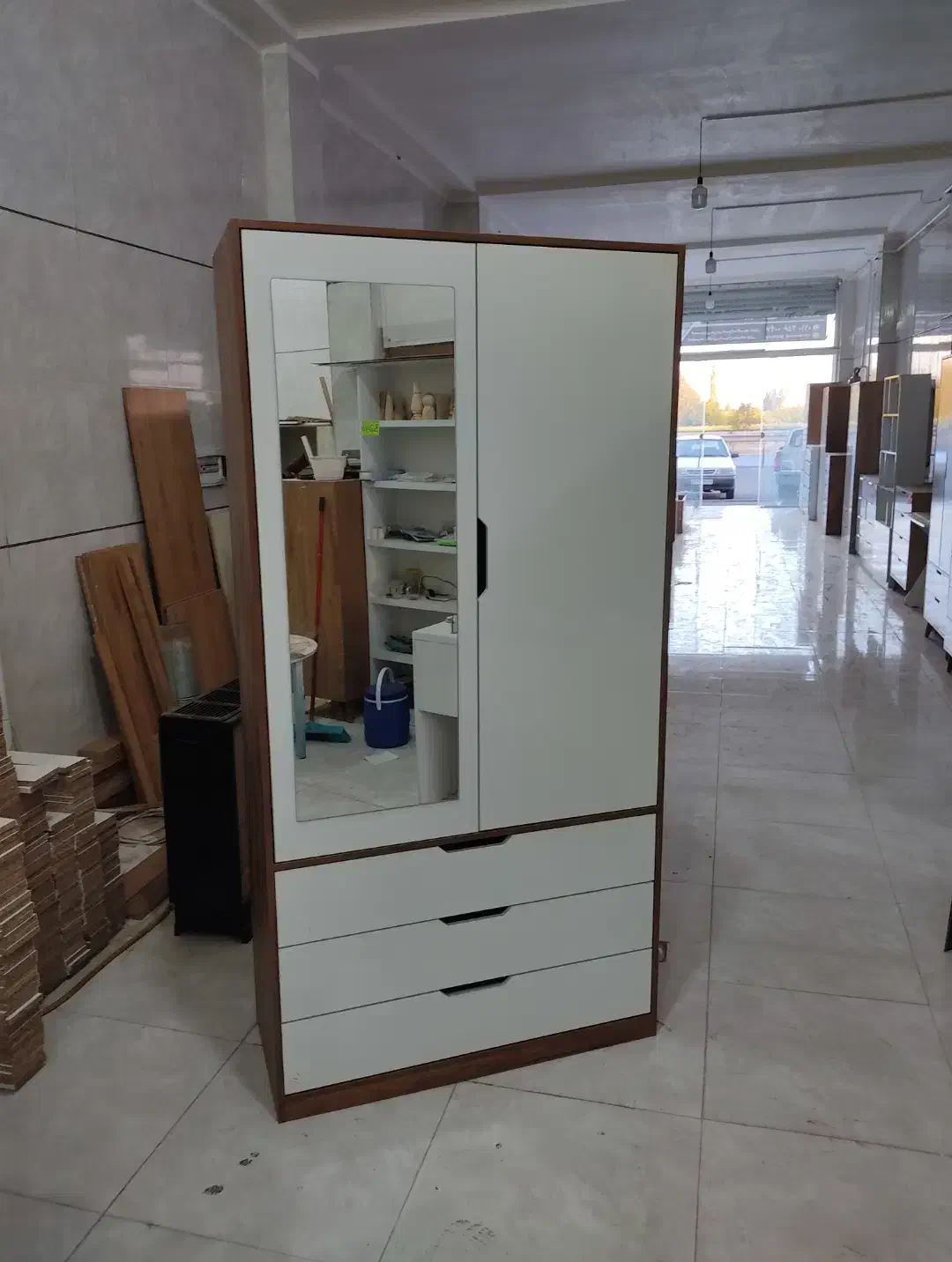 کمد عرض 100،آینه دار|جاکفشی، کمد، دراور|قزوین, |دیوار