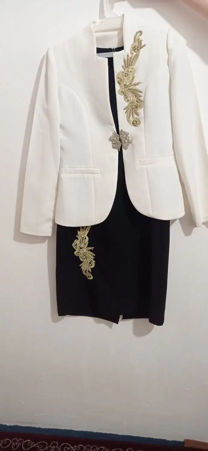 کت و سارافون مجلسی گلدوزی و سنگ دوزی|لباس|خرمآباد, |دیوار