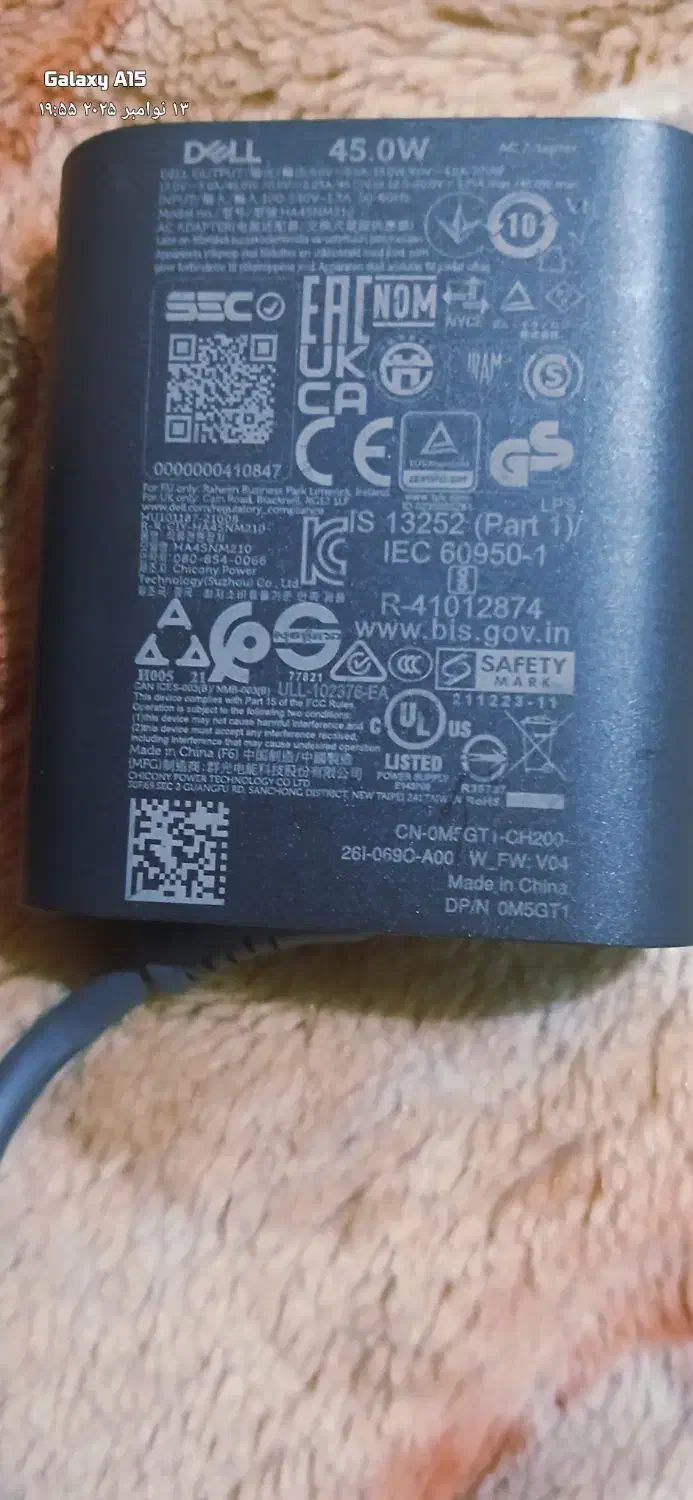 شارژ لب تاپ 45 Wتایپ سی Del|قطعات و لوازم جانبی رایانه|مشهد, چهنو|دیوار