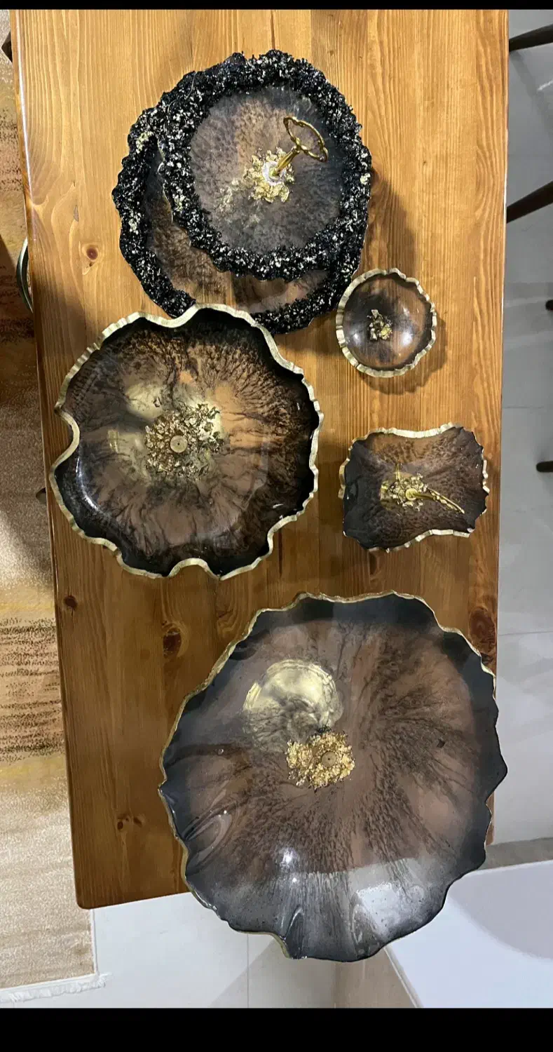 سرویس ۵ پارچه رزین|ظروف سرو و پذیرایی|کلاردشت, |دیوار