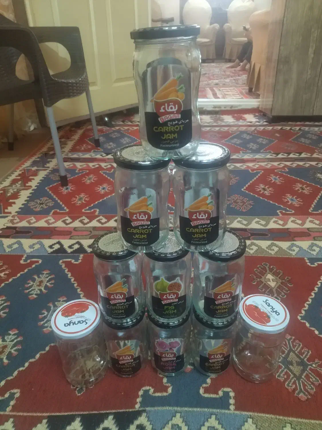 12عد شیشه مربا|ظروف نگهدارنده، پلاستیکی، یک‌بارمصرف|تبریز, |دیوار