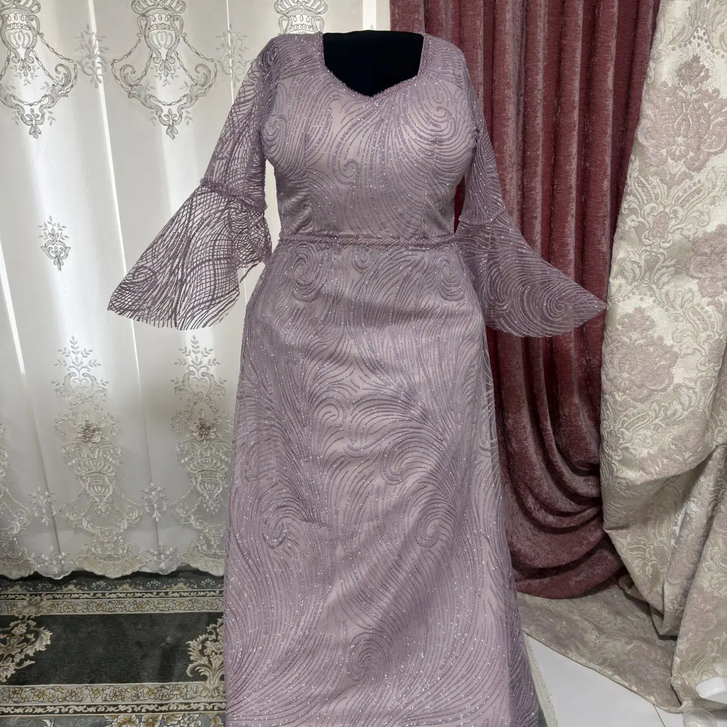 لباس مجلسی گیپور شاین و جواهردوزی شیک و نو|لباس|مشهد, شهرک مطهری|دیوار