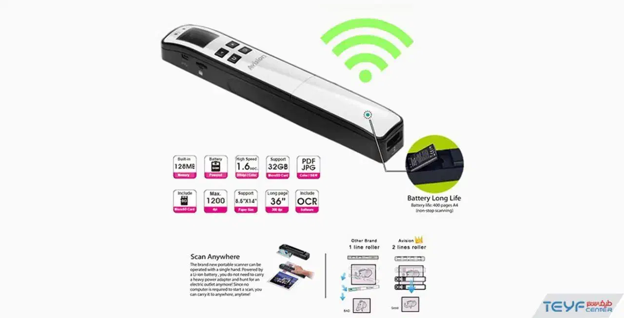 اسکنر پرتابل Avision miwand 2 wifi|پرینتر، اسکنر، کپی، فکس|اهواز, زیتون کارمندی|دیوار