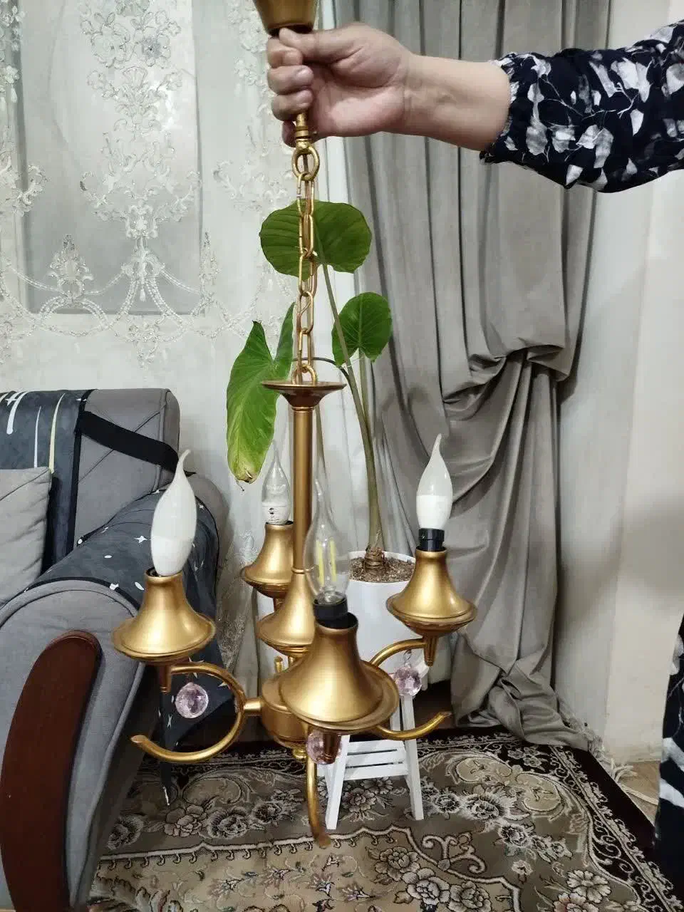 لوستر کریستال رنگ ثابت|لوستر و چراغ آویز|قدس, شهرقدس|دیوار