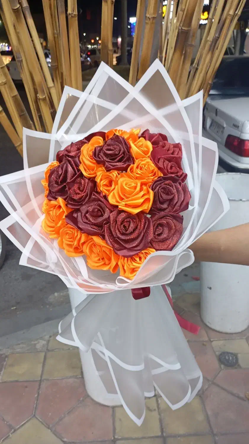 گل روبانی و پروانه ای|گل مصنوعی|دزفول, |دیوار