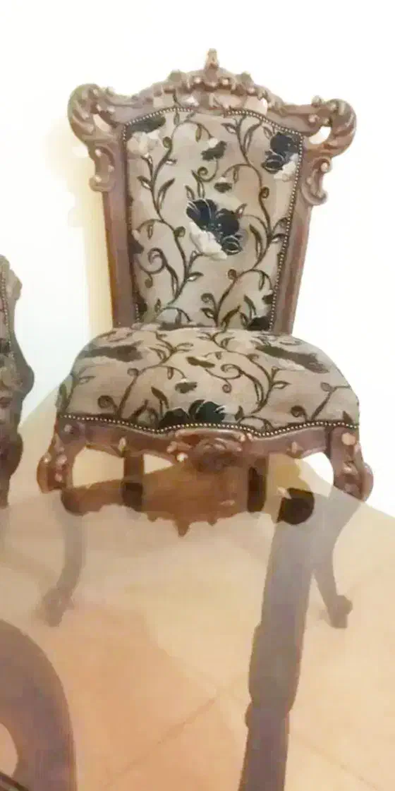 مبل استیل چوب گردو هفت نفره سلطنتی تشک دوبل|مبلمان خانگی و میز عسلی|تهران, دهم فروردین|دیوار