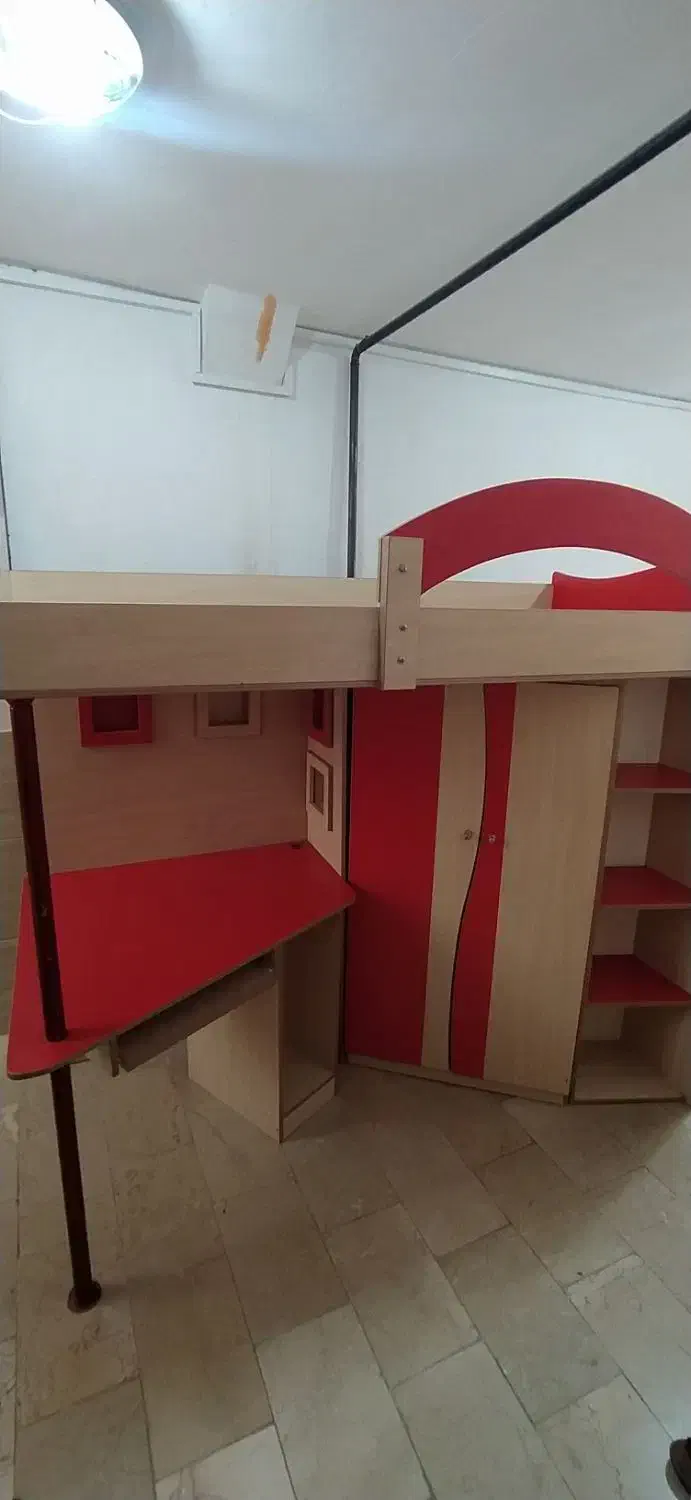 تخت خواب دوطبقه کمجا ام دی اف|تخت و سرویس خواب|ری, فیروزآباد|دیوار