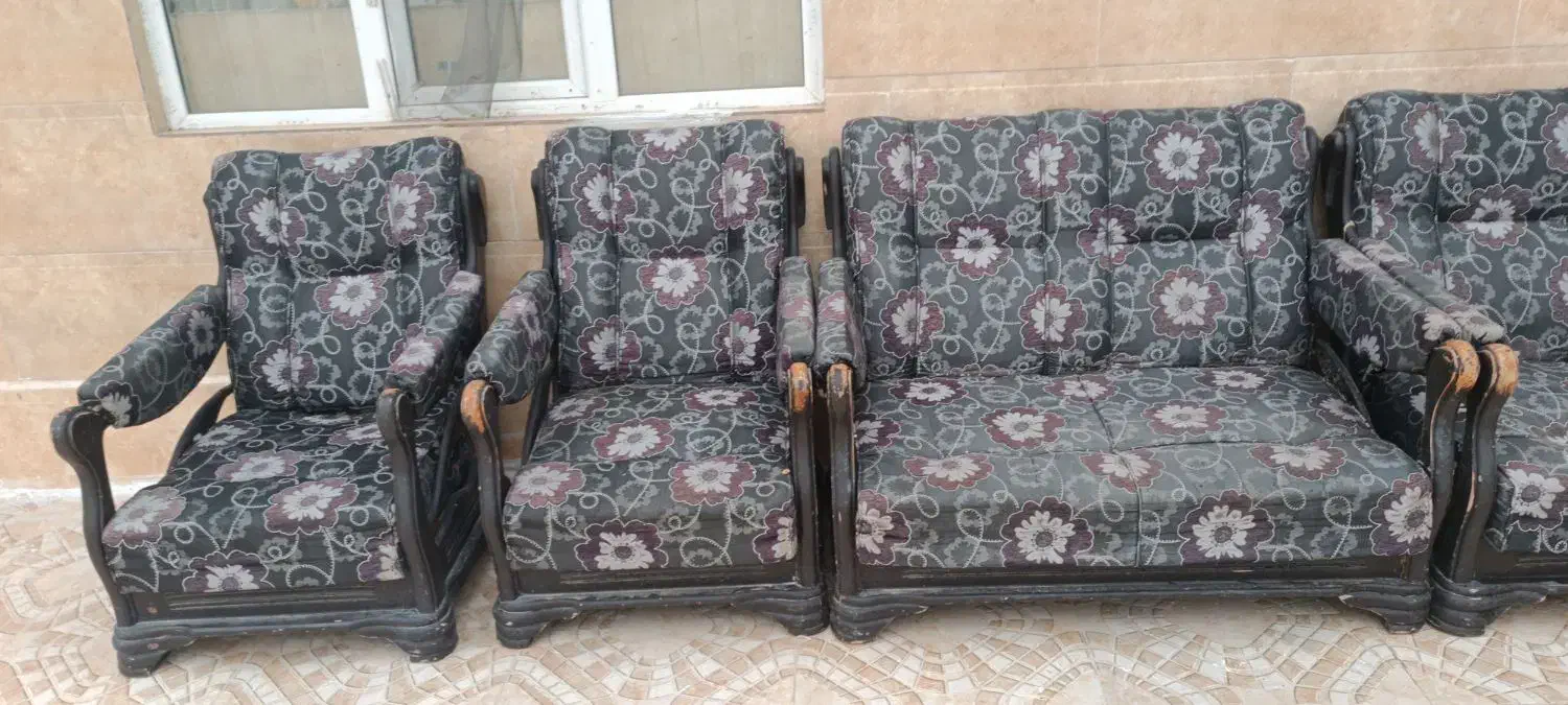 مبل هفت نفره سالم و محکم بدون خرابی|مبلمان خانگی و میز عسلی|خان ببین, |دیوار