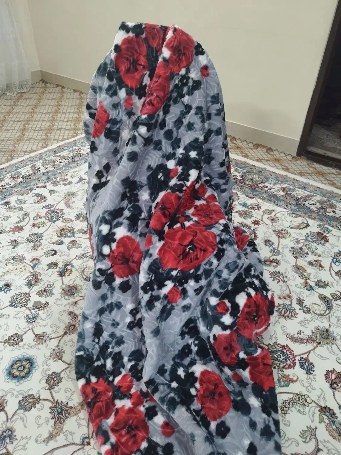 پتو گلبافت دونفره|رختخواب، بالش، پتو|شیروان (خراسان), |دیوار