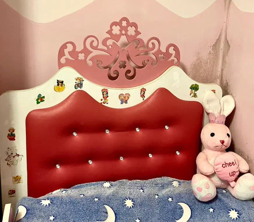 تخت یک‌نفره دخترانه،سالم و محکم،مناسب اتاق کودک|تخت و سرویس خواب|ساری, |دیوار