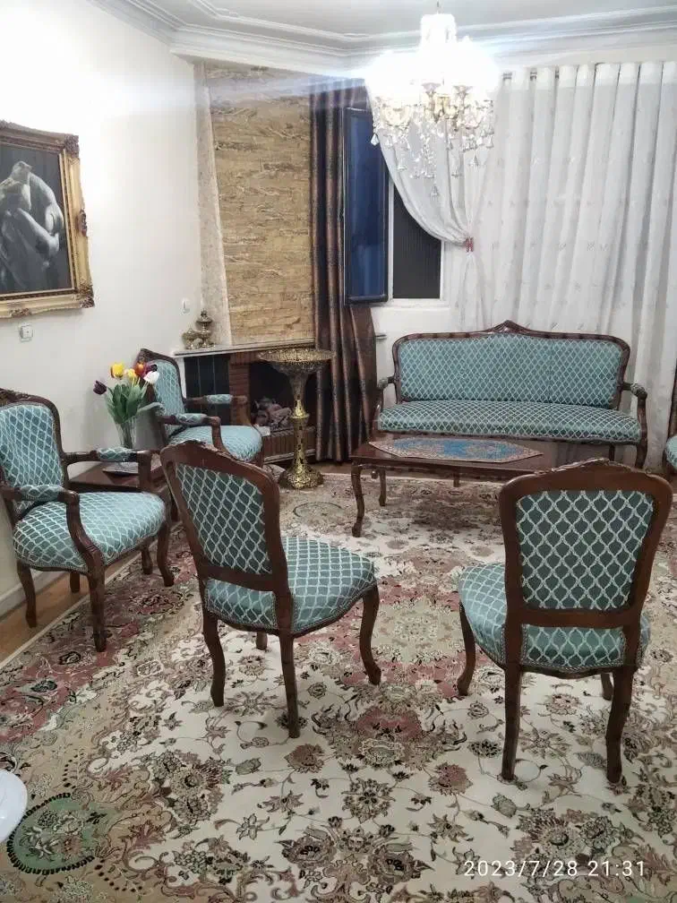 مبلمان استیل نه نفره و میز نهارخوری 8 نفره|مبلمان خانگی و میز عسلی|تهران, شهرک شریفی|دیوار