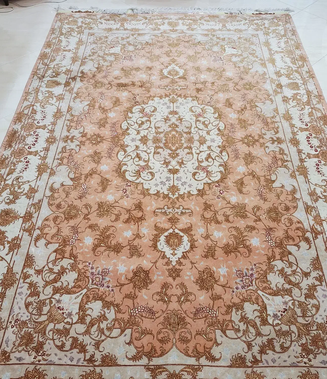 فرش دستبافت ۶ متری تبریز نخ و کرک و ابریشم ۶۰ رج|فرش|تهران, گیشا|دیوار