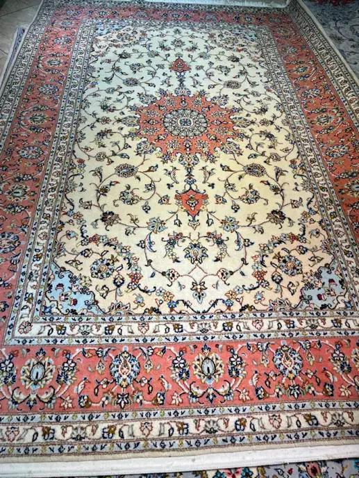 فرش دستباف جفت ۶ کاشان کرم نو و در حد نو دستبافت|فرش|تهران, مولوی|دیوار