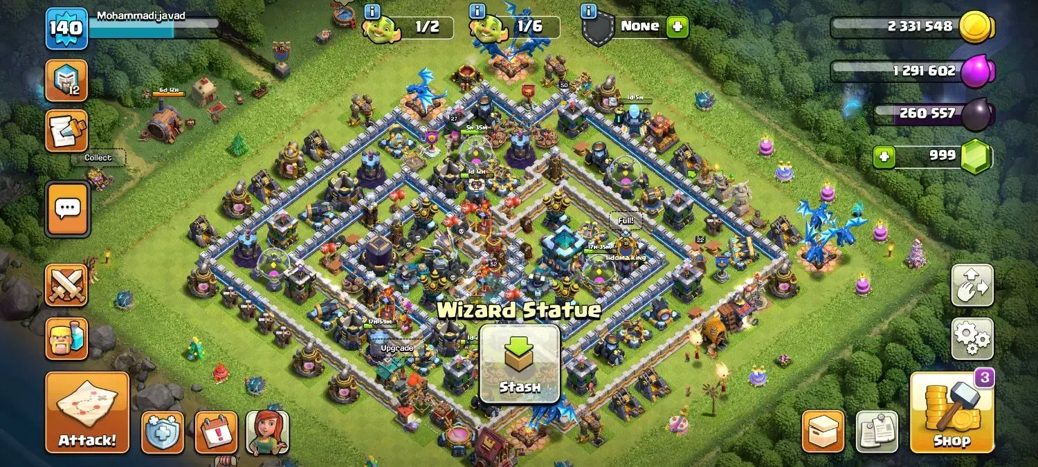 اکانت کلش تان هال 13 پنج ستاره|کنسول، بازی ویدئویی و آنلاین|شریف‌آباد, |دیوار