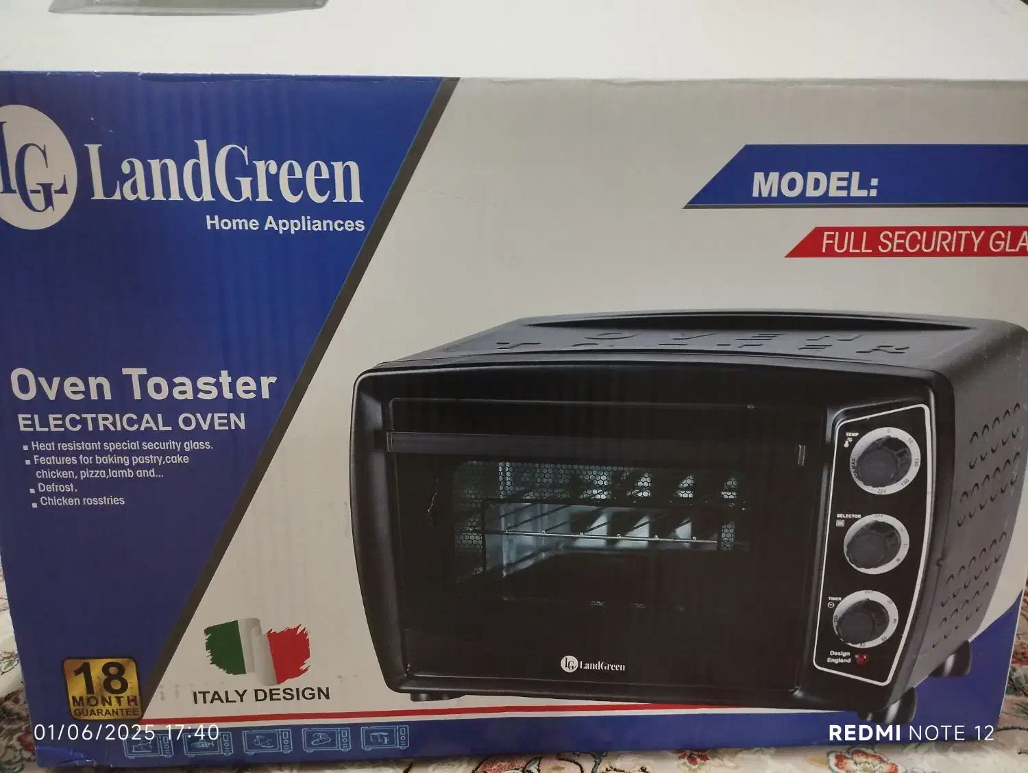 اون توستر لند گرین 60 لیتری اکبند|اجاق گاز و لوازم برقی پختوپز|اسفراین, |دیوار