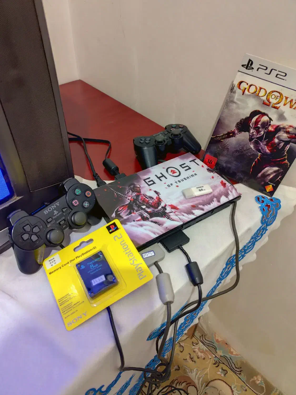 PS2 فلشخور و سی‌دی‌خور و فلش 64 و ۲دسته و تلویزیون|کنسول، بازی ویدئویی و آنلاین|قرچک, باقرآباد|دیوار