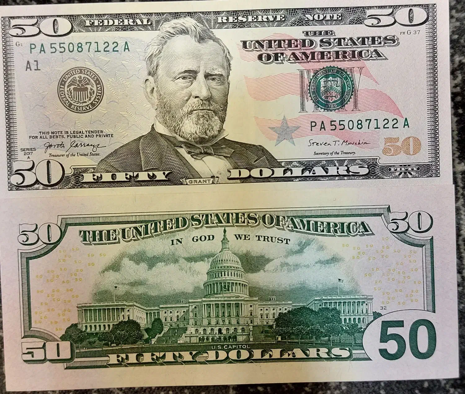 اسکناس ۵۰دلار آمریکا سوپربانکی کلکسیونی|کلکسیون سکه، تمبر، اسکناس|اراک, |دیوار