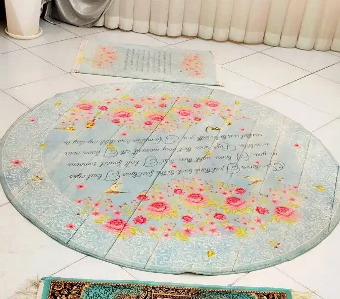 فرش قالیچه گرد ۱/۵ جنس خوب نخی|فرش|فردیس, شهرک شهید حسینی|دیوار