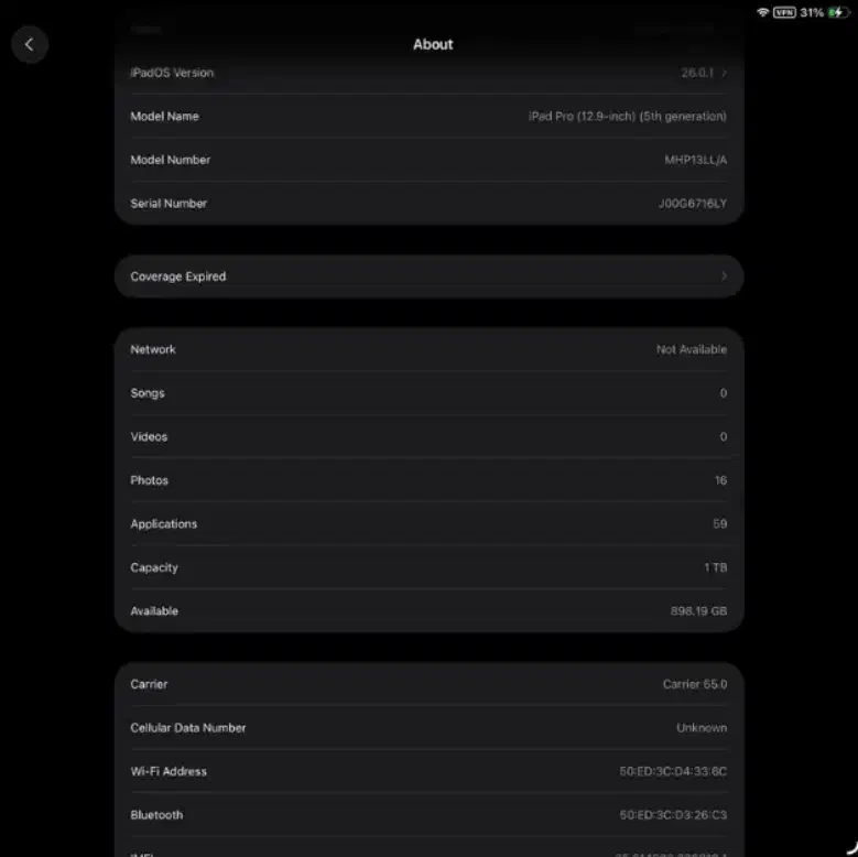 ipad 5th 2021 1TB 16RAM فروش فوری|تبلت|تهران, توحید|دیوار