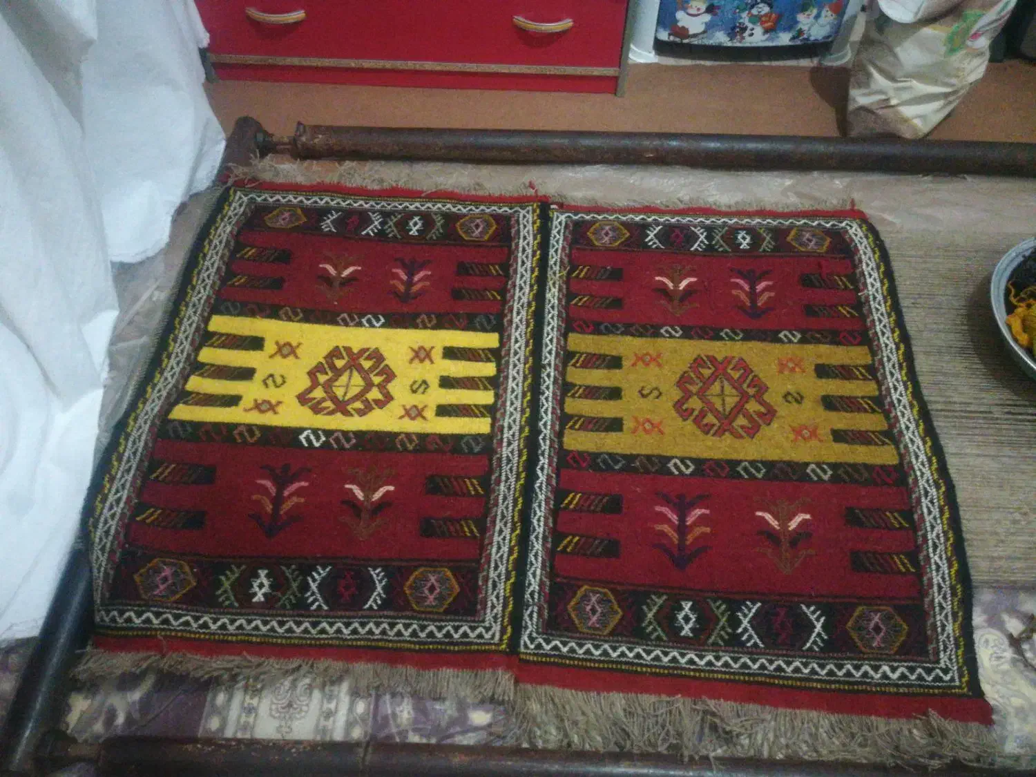 گلیم پادری دستبافت کرمانج.|گلیم، جاجیم، گبه|بجنورد, |دیوار