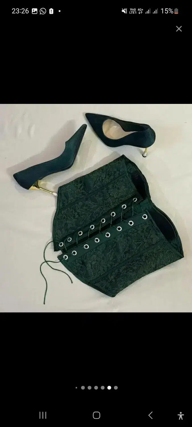 تاپلکس دانتل سبز اماده سایز ۳۶-۳۸|لباس|شیروان (خراسان), |دیوار