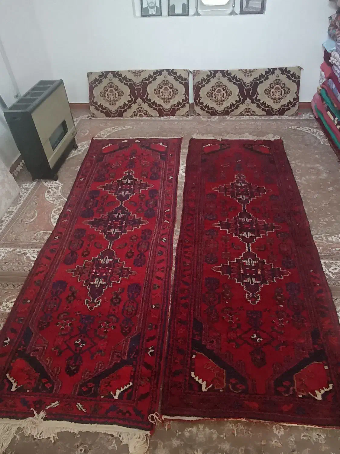 فرش دستبافت پشمی یک جفت|فرش|اسفرورین, |دیوار